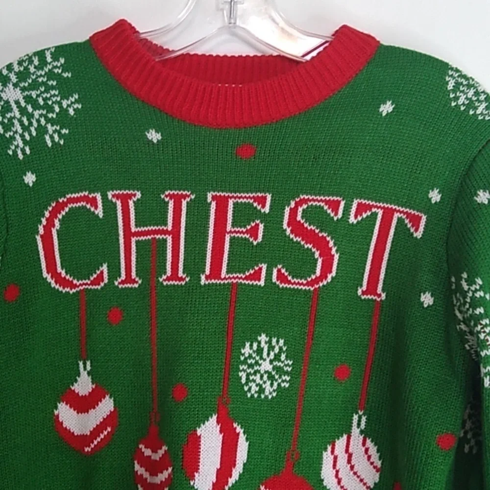Ugly Christmas -Green and Red Unisex Holiday Sweater Size XS